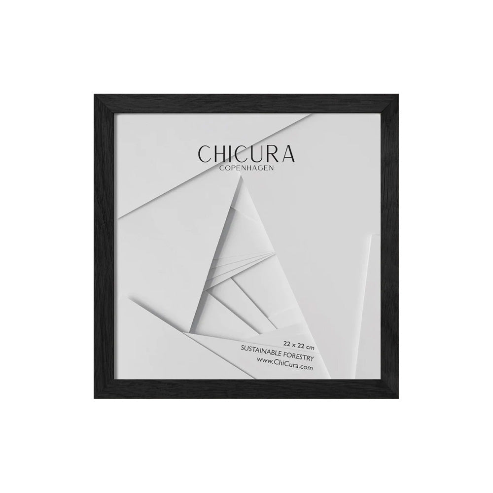Marco de Madera 22x22 Cristal Negro