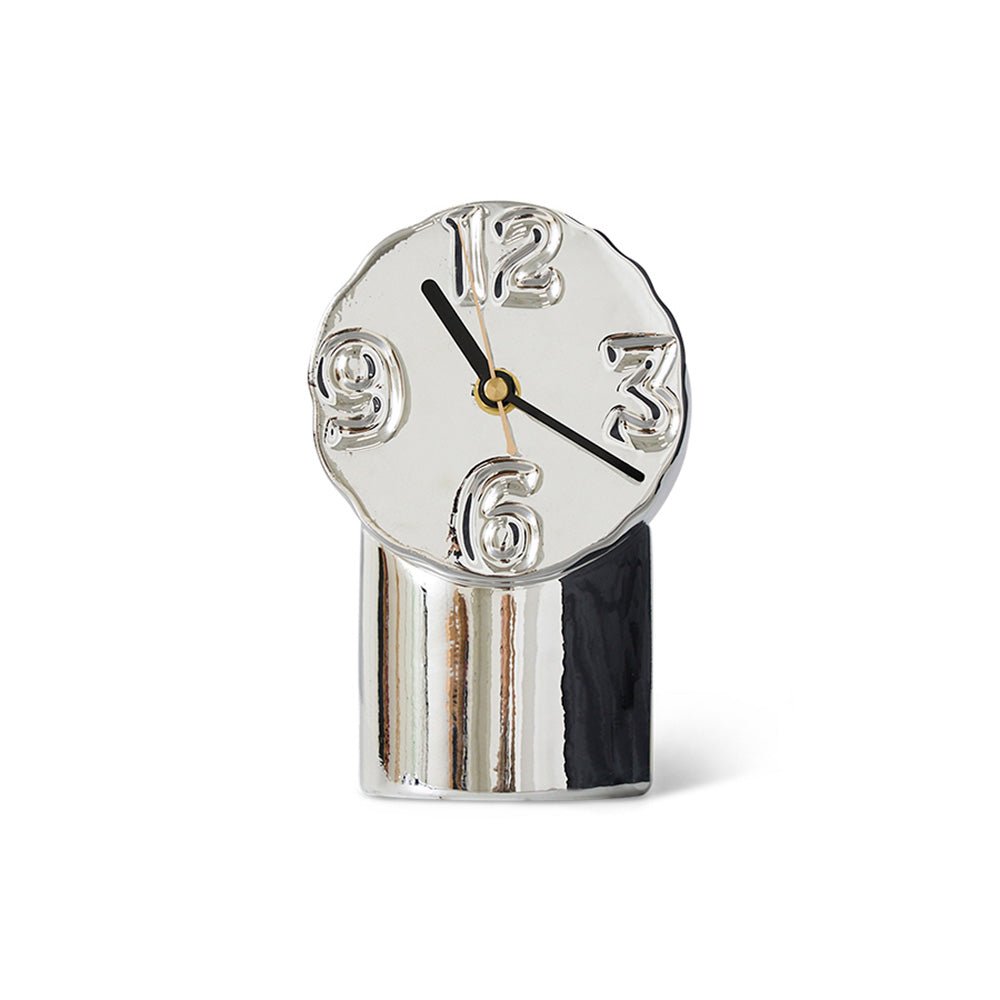 Retro Ceramic Clock Chrome