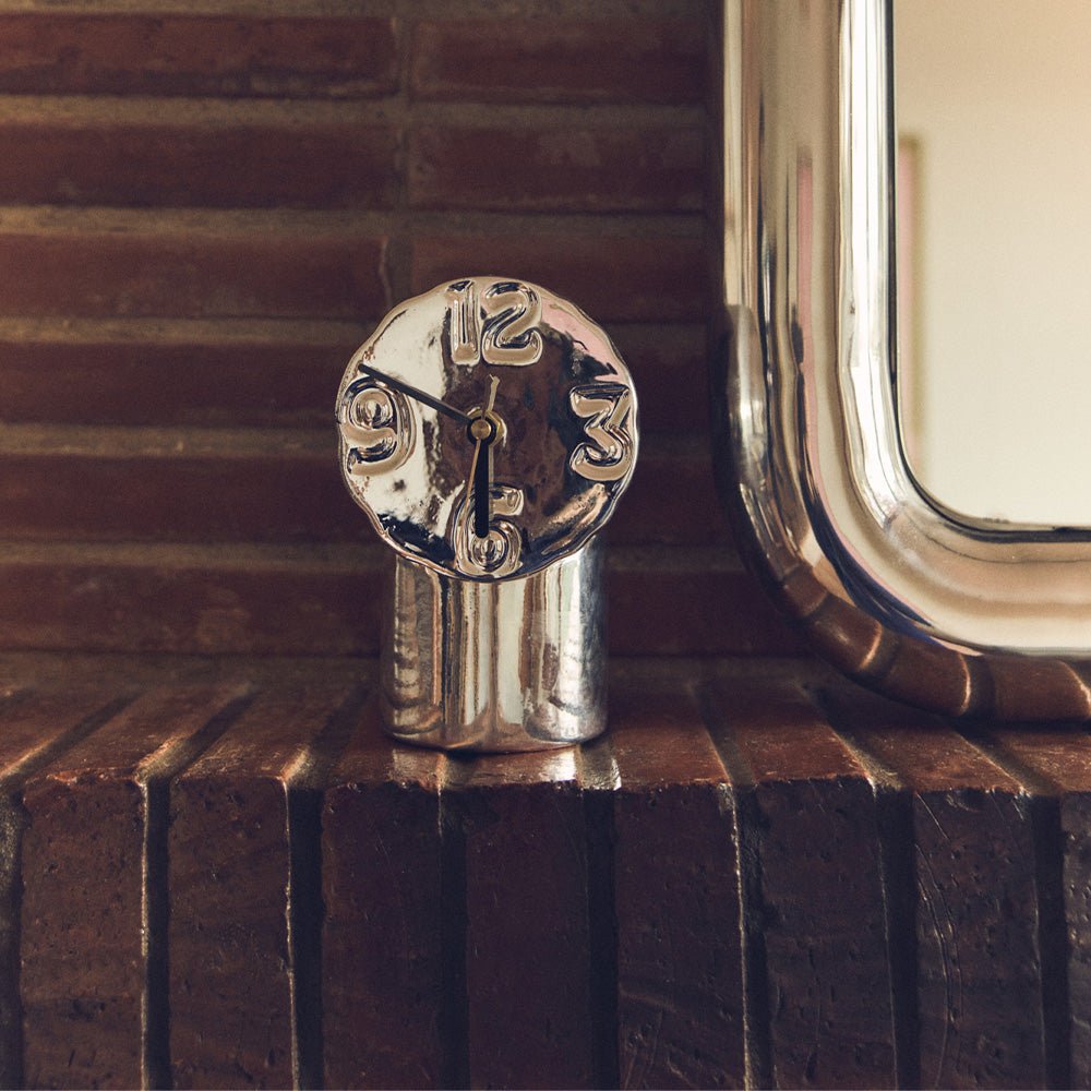 Retro Ceramic Clock Chrome