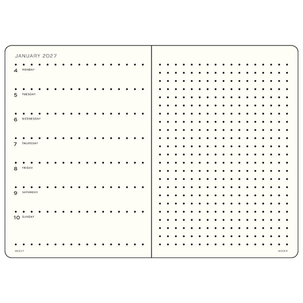 Agenda Weekly Planner & Notebook Puntos Mediano A5 2027 Verde Oscuro