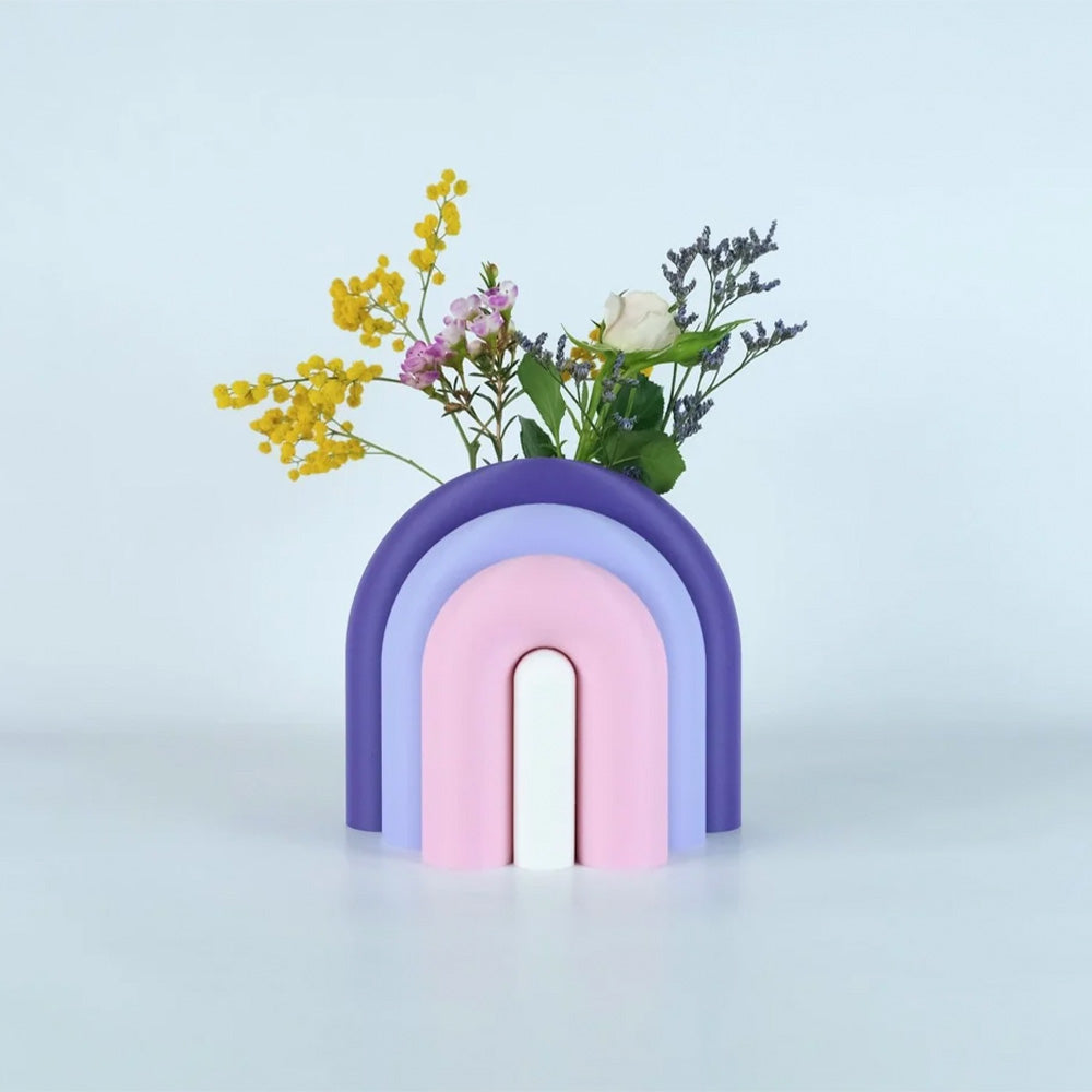 Arc Modular Vase & Bookend – Violet, Pink, White