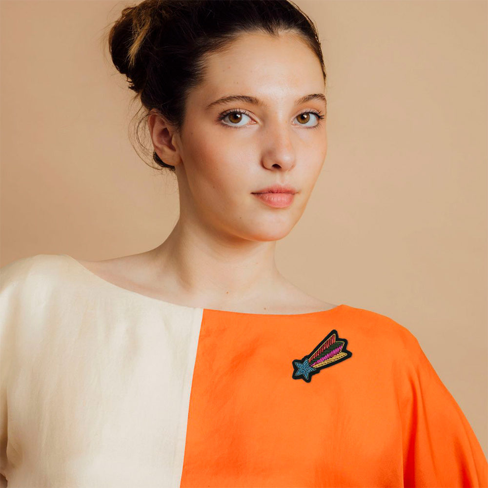 Broche Étoile Filante Arc-en-ciel Fait Main