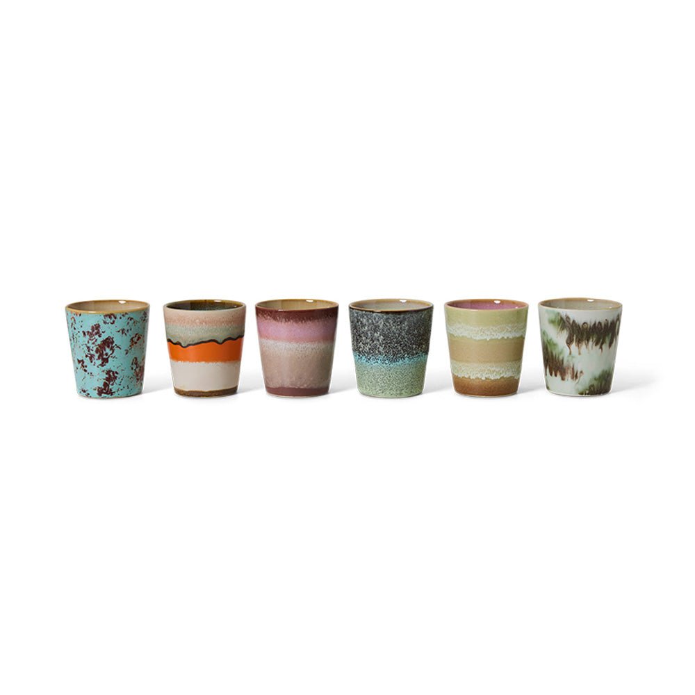 70s Ceramics: Coffee Mugs - Surreal (set de 6)