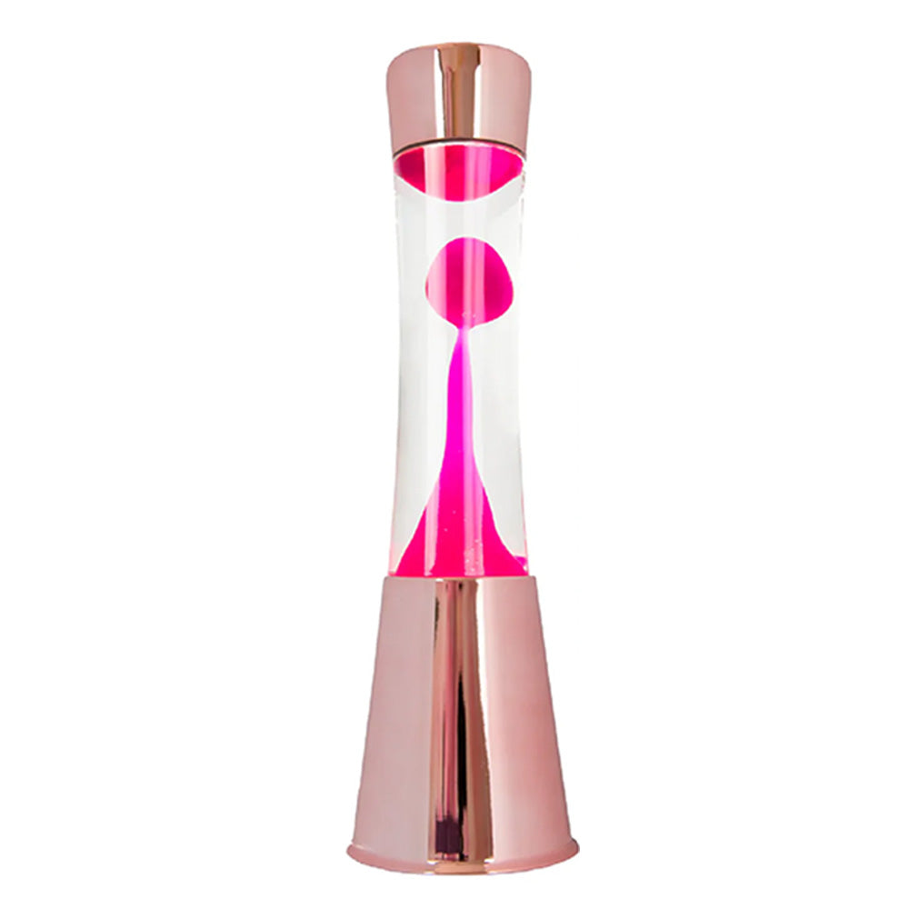 Rose Gold Lava Lamp with Clear Liquid and Magenta Lava