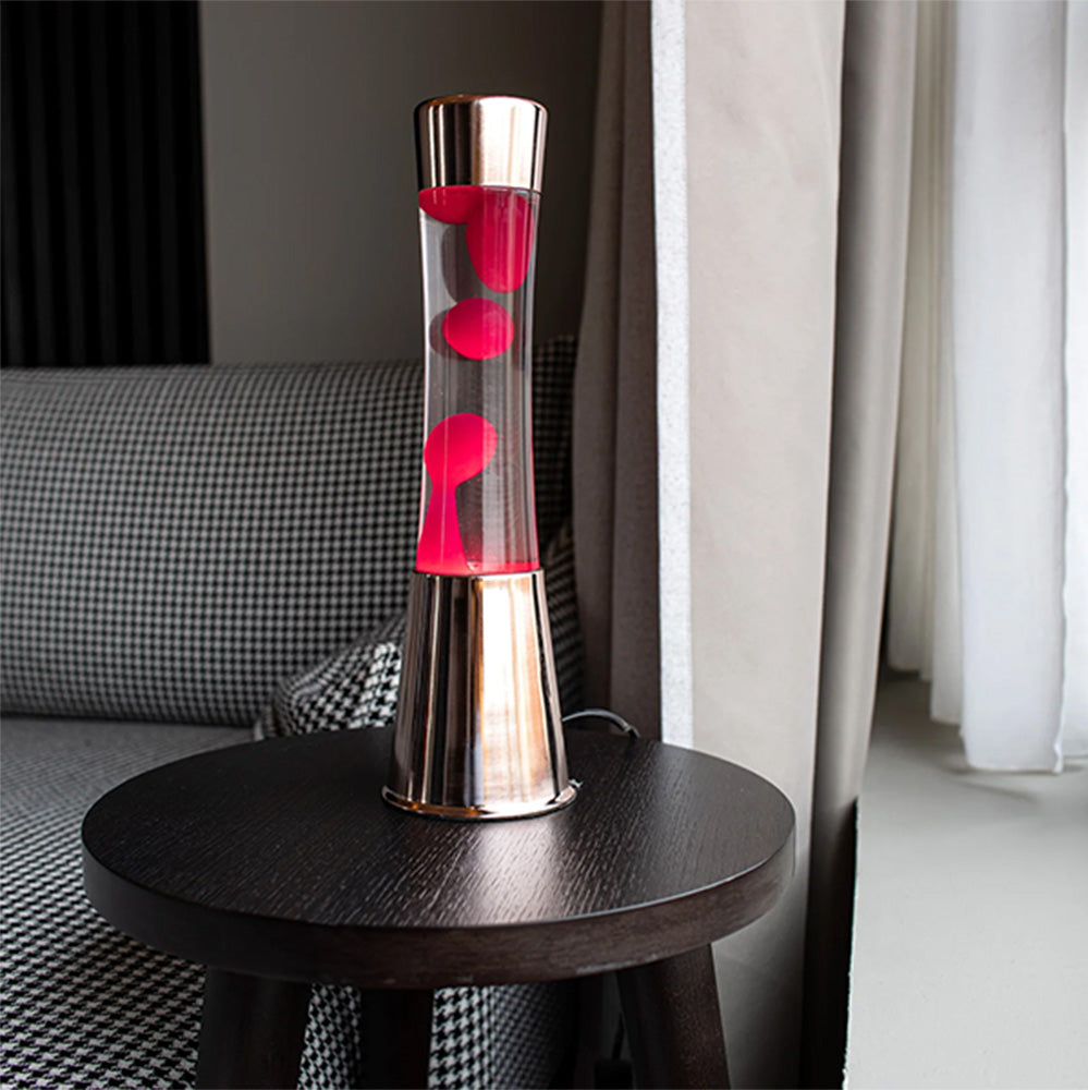 Rose Gold Lava Lamp with Clear Liquid and Magenta Lava