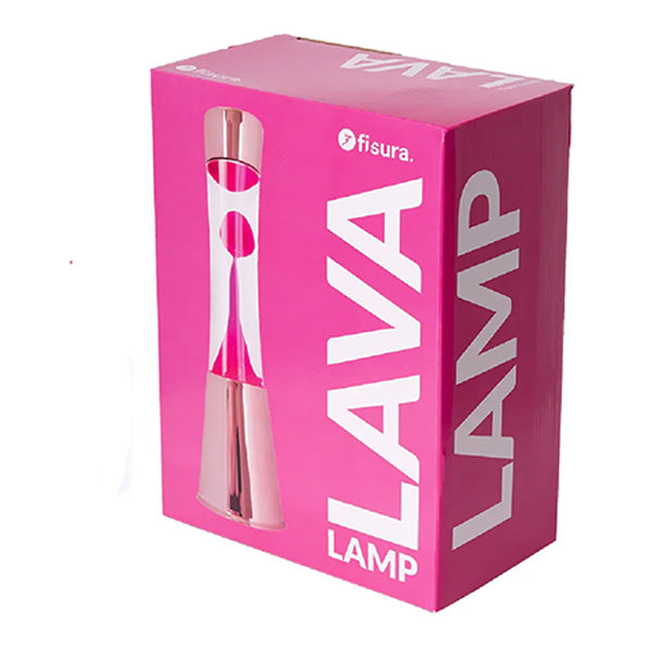 Rose Gold Lava Lamp with Clear Liquid and Magenta Lava