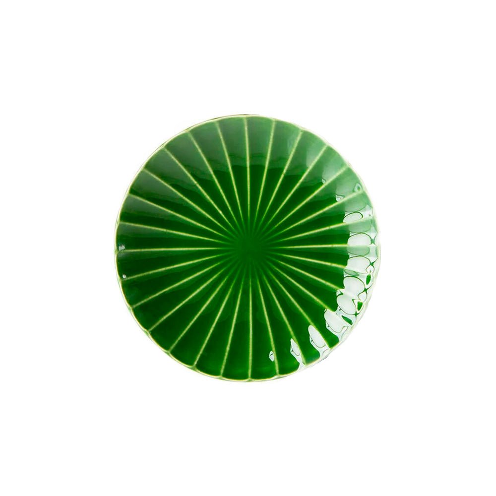 The Emeralds: Ceramic Side Plate Ribbed Green