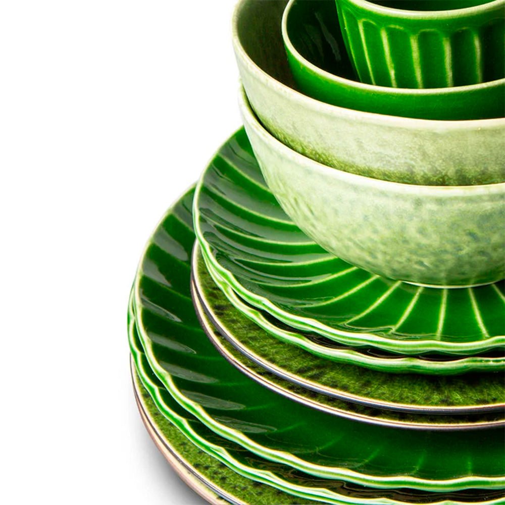 The Emeralds: Ceramic Side Plate Ribbed Green