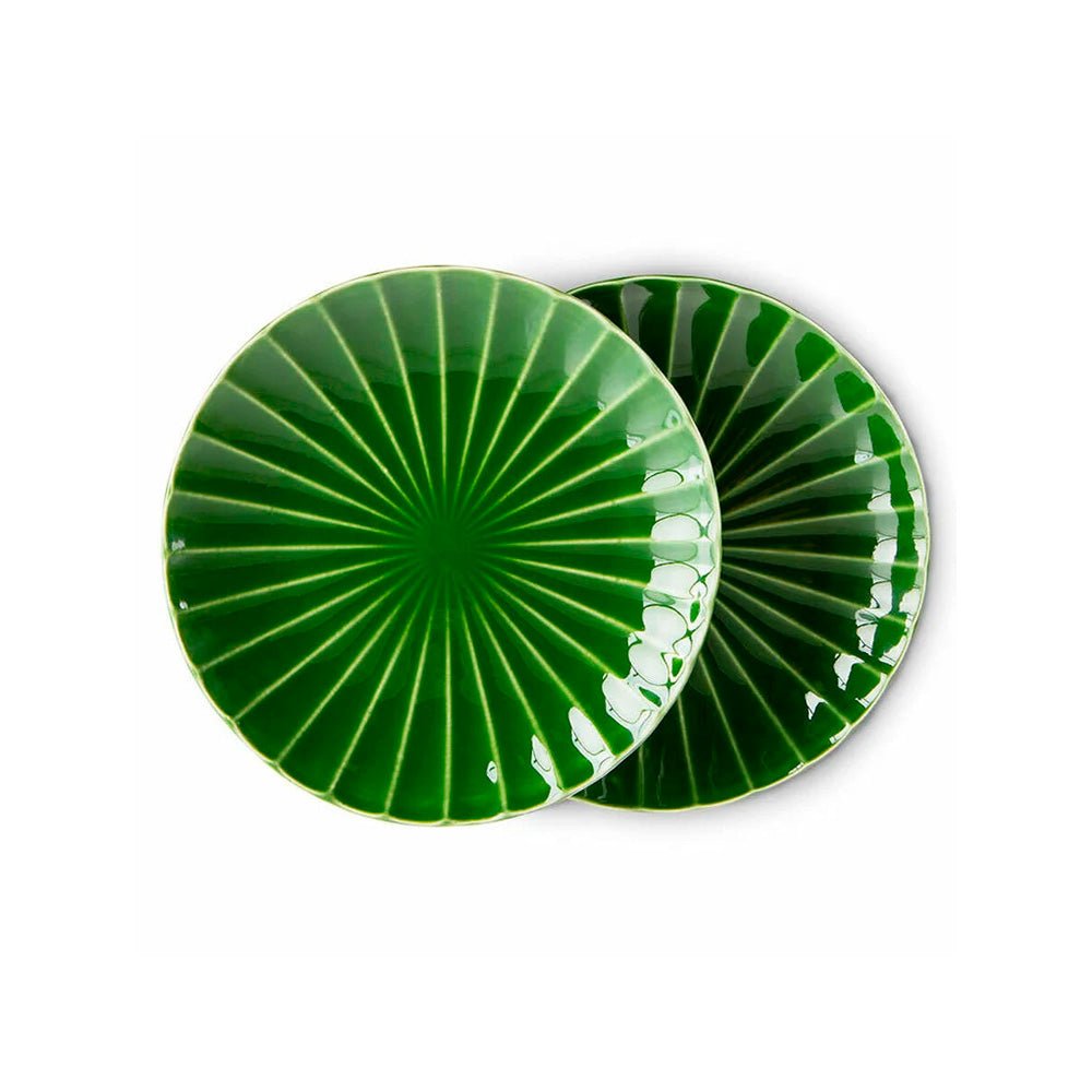 The Emeralds: Ceramic Side Plate Ribbed Green