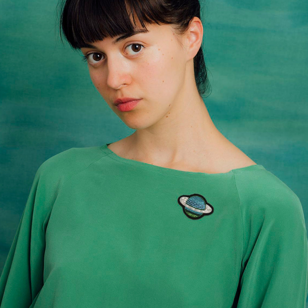 Saturn Embroidered Brooch