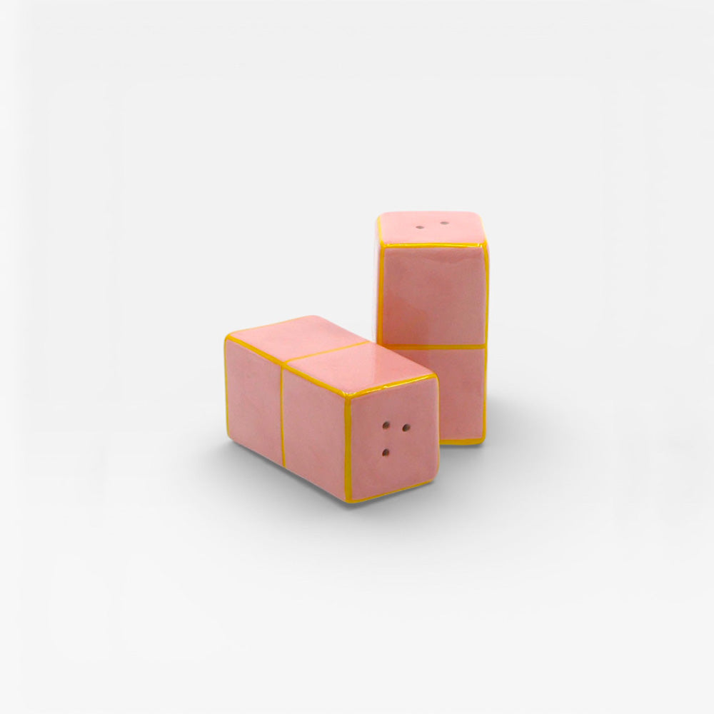 Salt and Pepper Tile Set Pink / Yellow