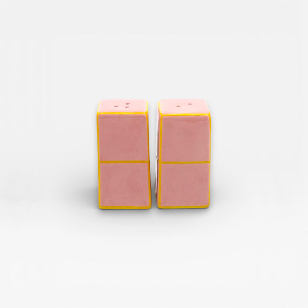 Salt and Pepper Tile Set Pink / Yellow