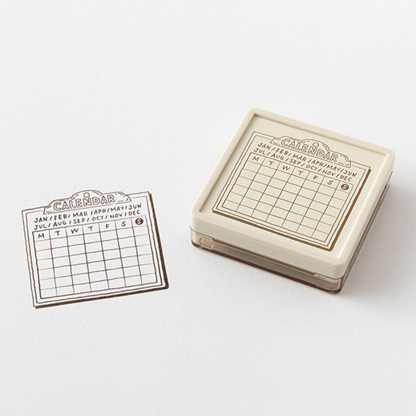 Paintable Stamp Pre-inked Soft-Color Calendar Monday Strart Brown