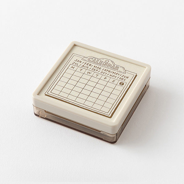 Paintable Stamp Pre-inked Soft-Color Calendar Monday Strart Brown