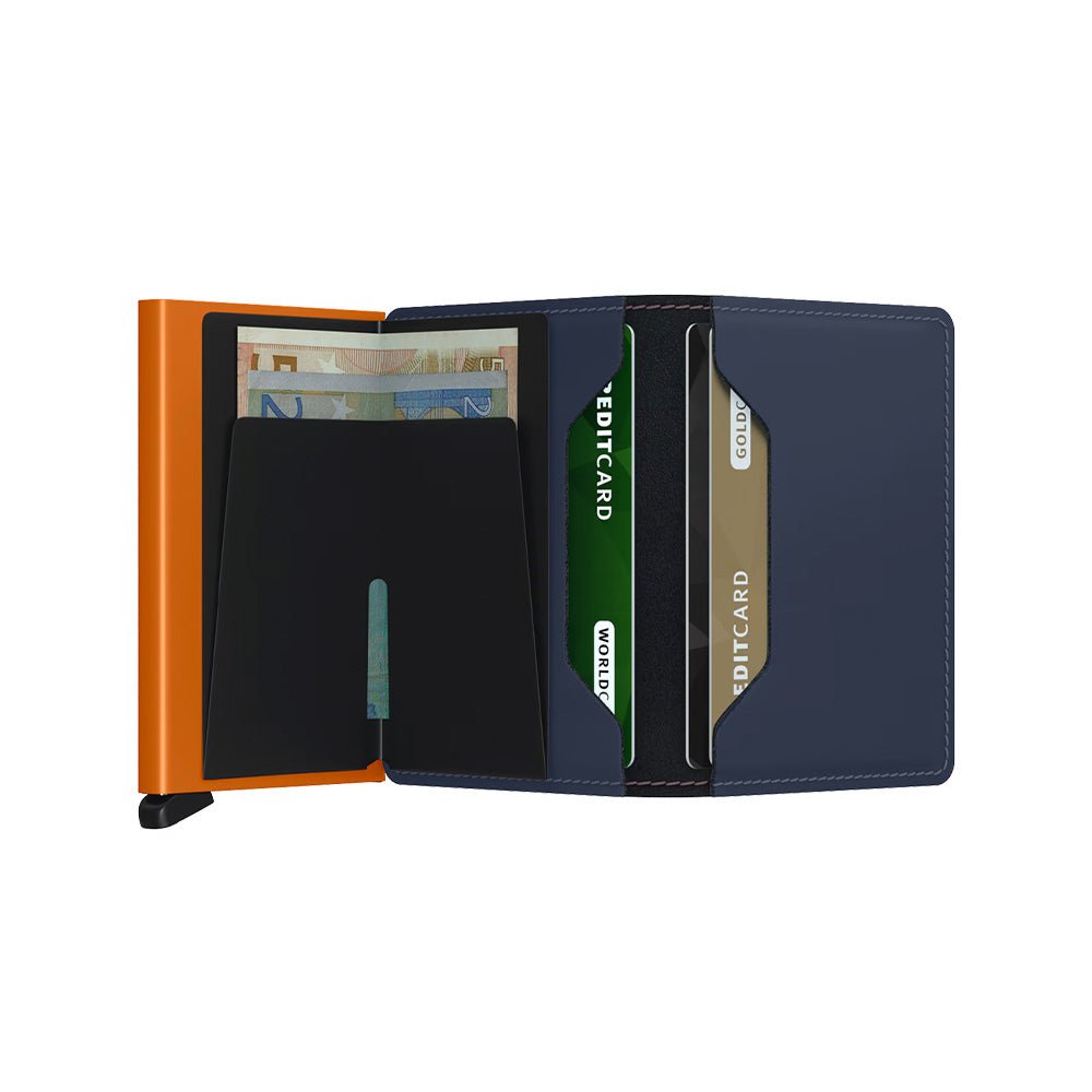 Slimwallet Matte Nightblue - Orange