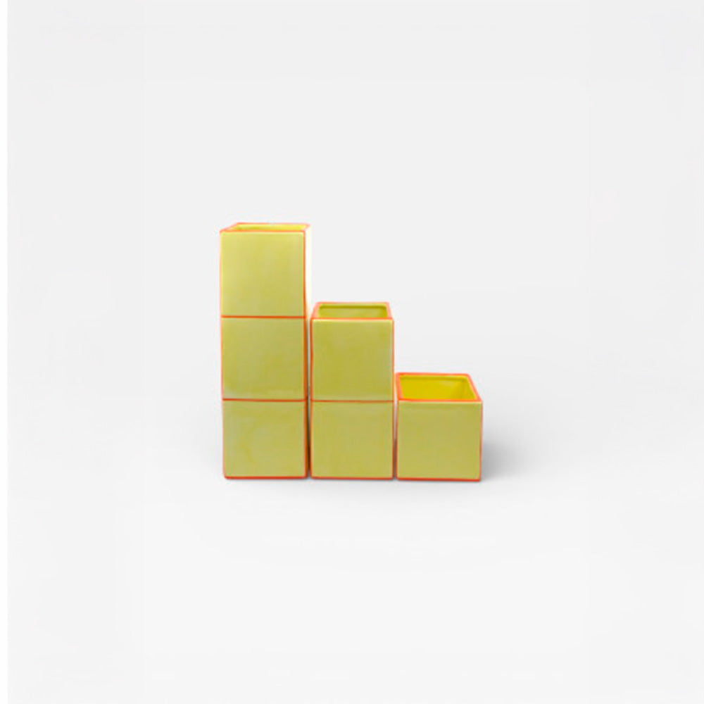 Jarrón Tile Simple Amarillo / Naranja