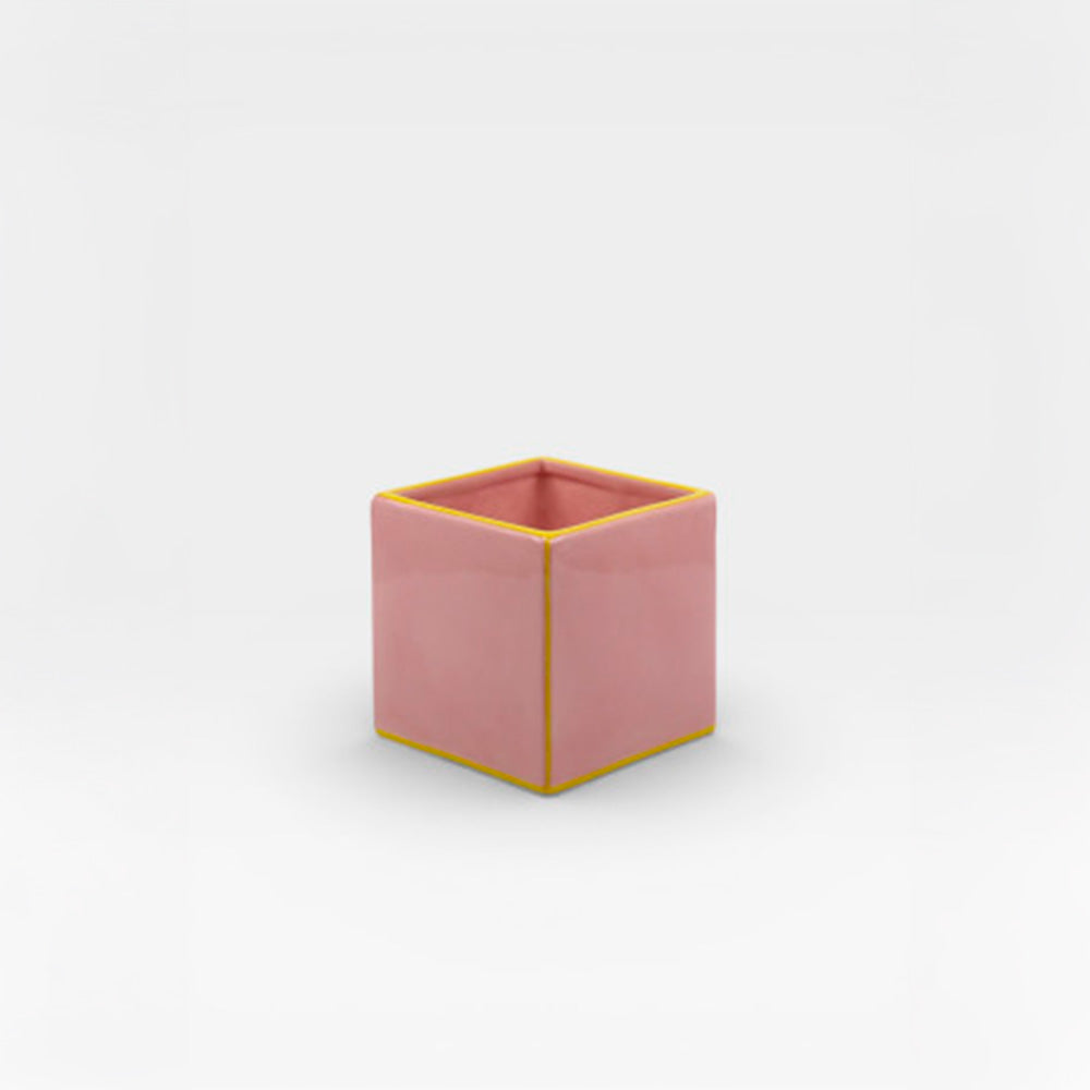 Jarrón Tile Simple Rosa / Amarillo