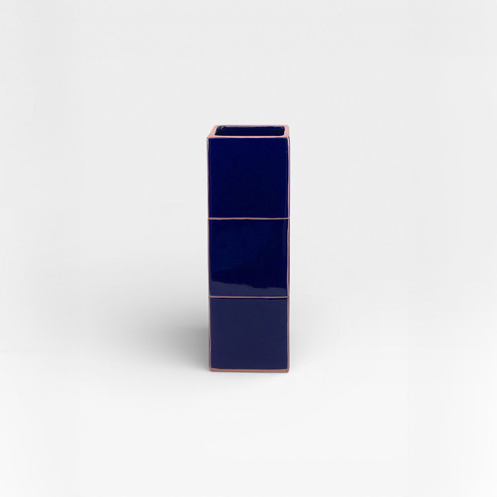 Vase Tile Triple Blue / Pink