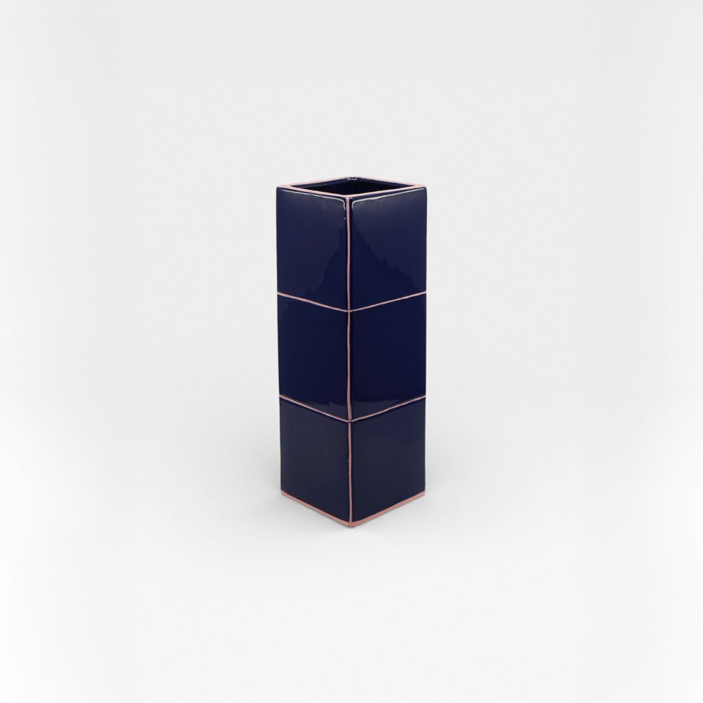 Vase Tile Triple Blue / Pink