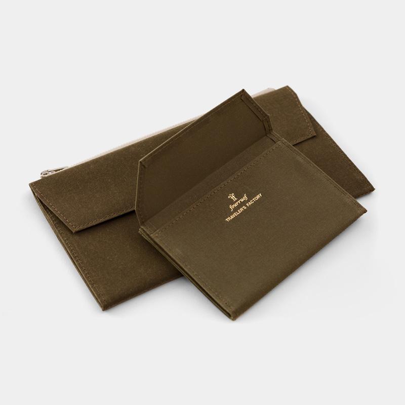 TF Refill Paper Cloth Zipper Olive - Passport Size