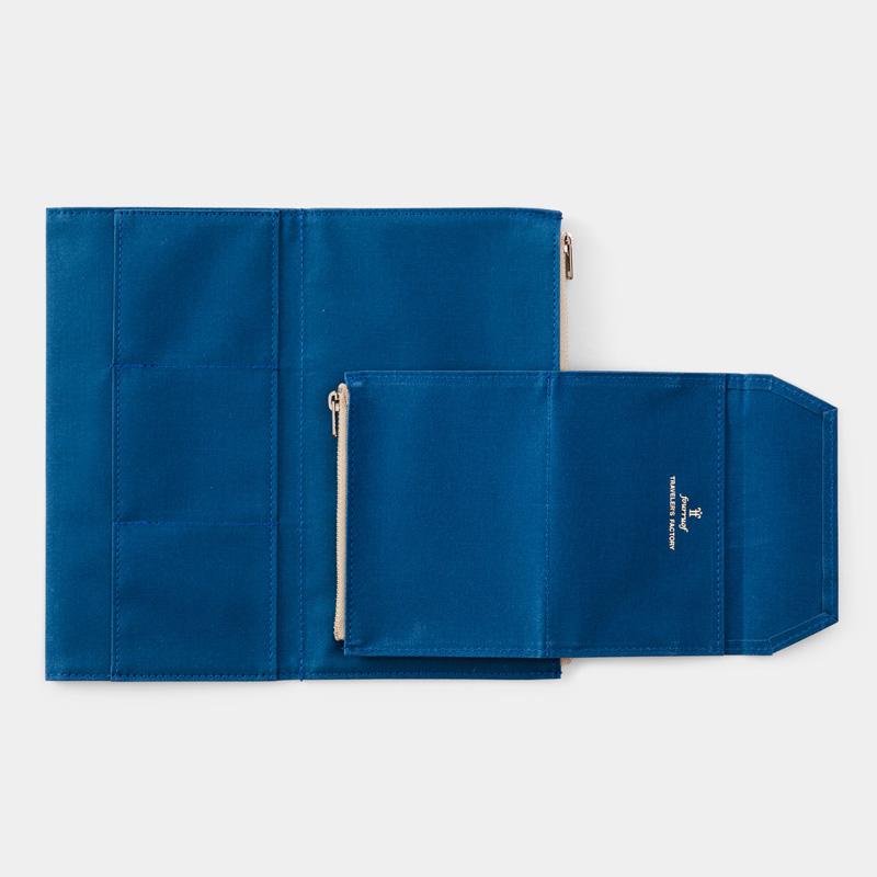 TF Refill Paper Cloth Zipper Blue - Passport Size