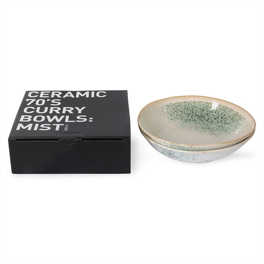 Platos llanos medianos Mist 70´s Ceramic, set de 2 » Doméstica