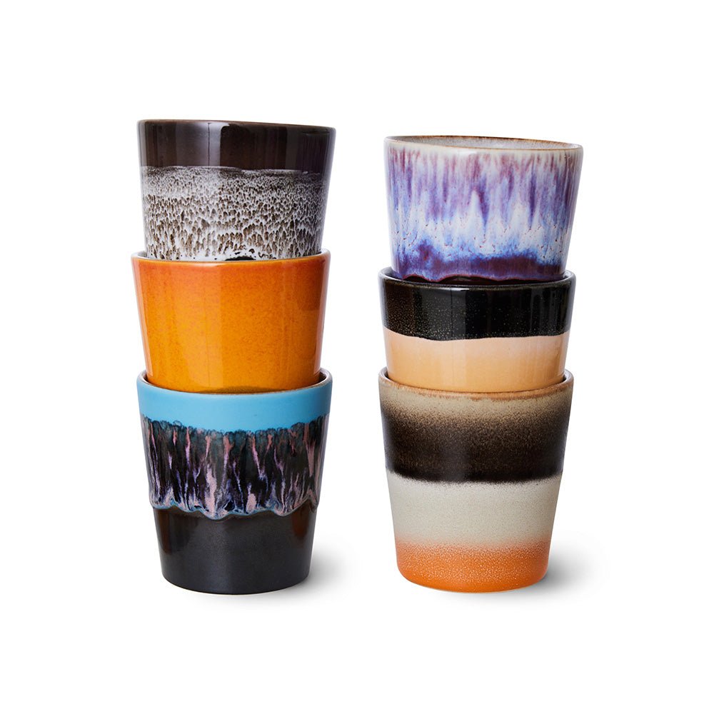 70s Ceramic Coffee Mugs Stellar (set of 6)