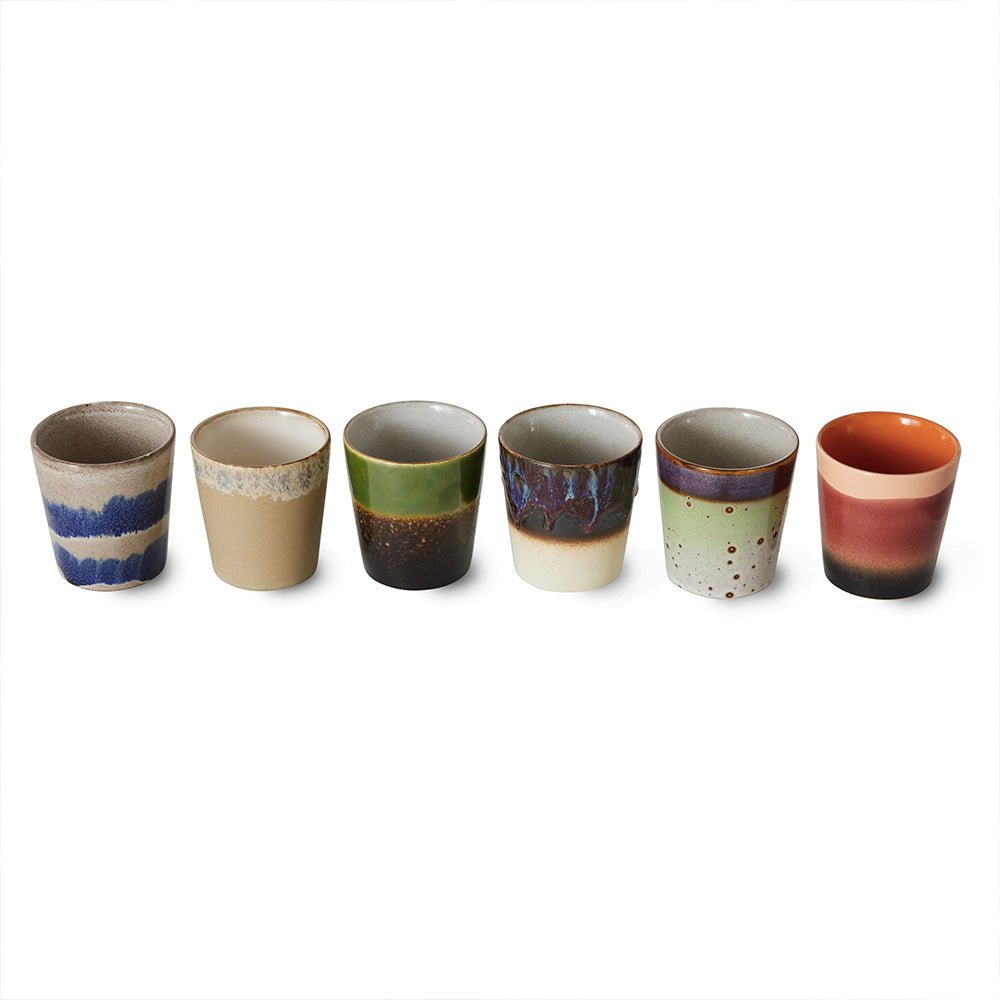 70s Ceramic Coffee Mugs Grounding (set of 6)