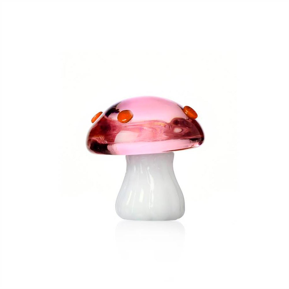 Presse-papier champignon rose à pois rouges