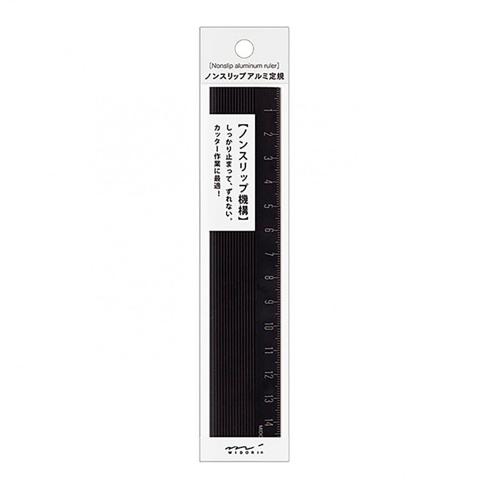 Aluminum Ruler 15cm Non-Slip Black