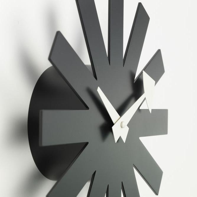 Asterisk Reloj de Pared Negro