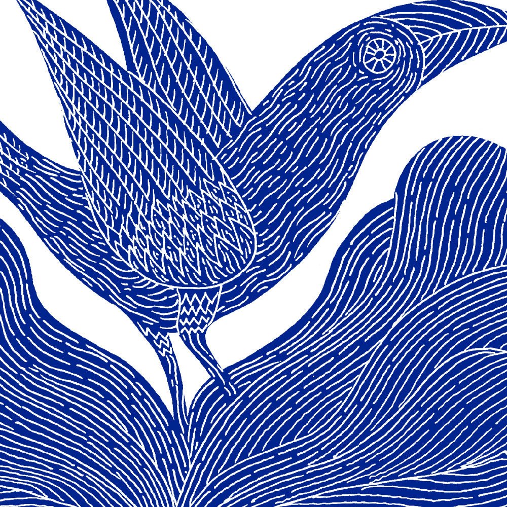 Azul Es Nombre De Pájaro 02 Impresión Giclée A4