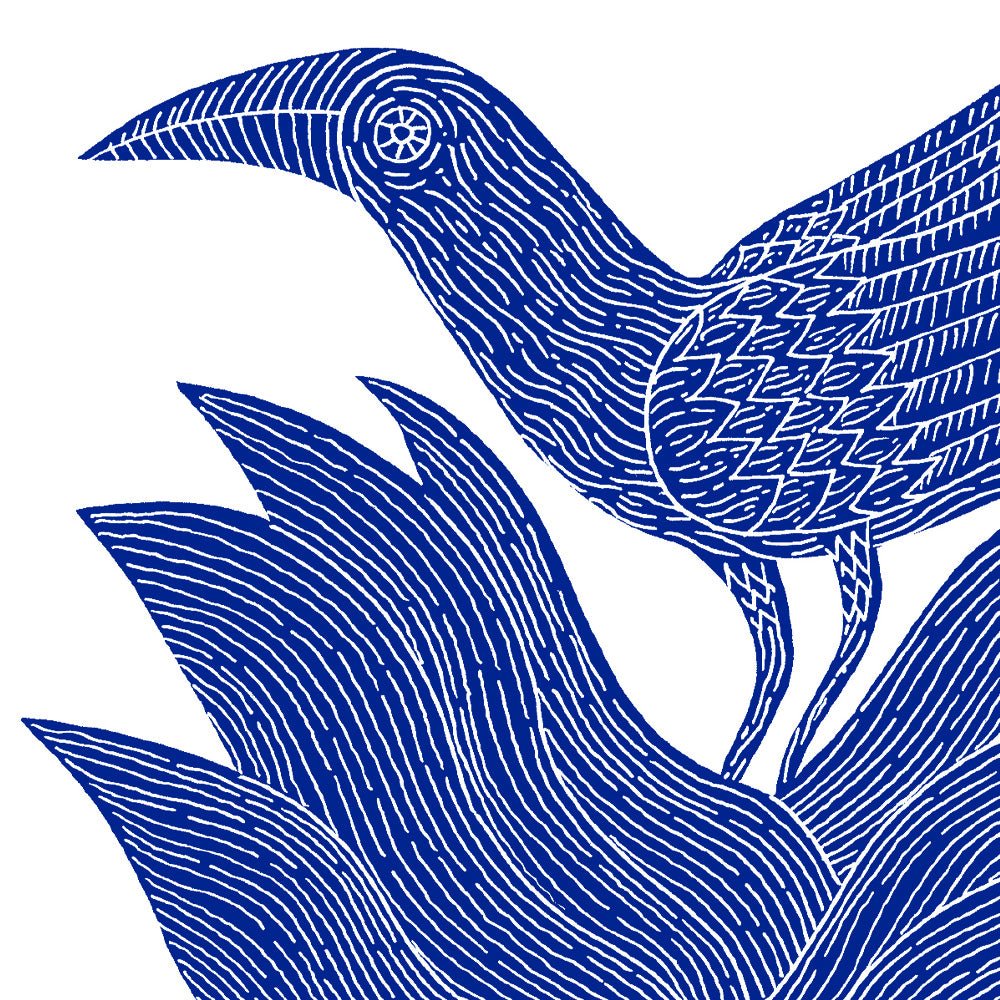Azul Es Nombre De Pájaro 03 Impresión Giclée A4