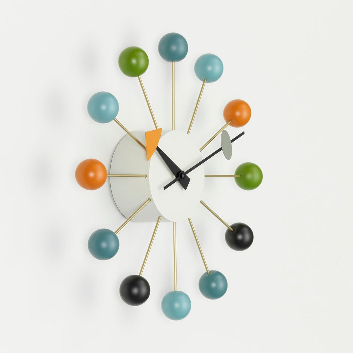Horloge murale boule multicolore