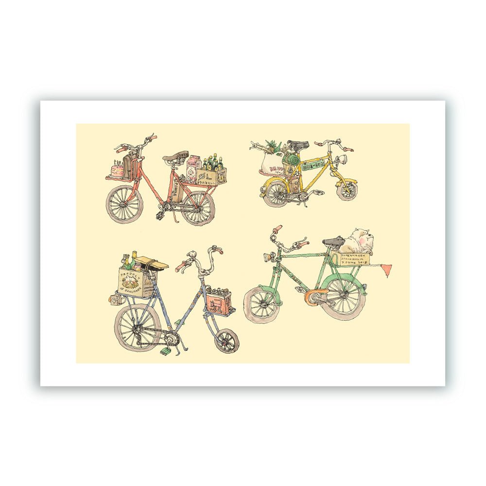 Bicycles Giclée Print A4