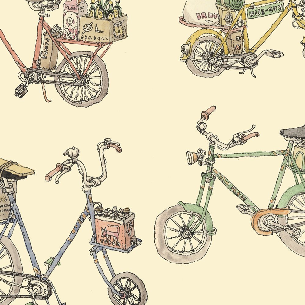 Bicycles Giclée Print A5