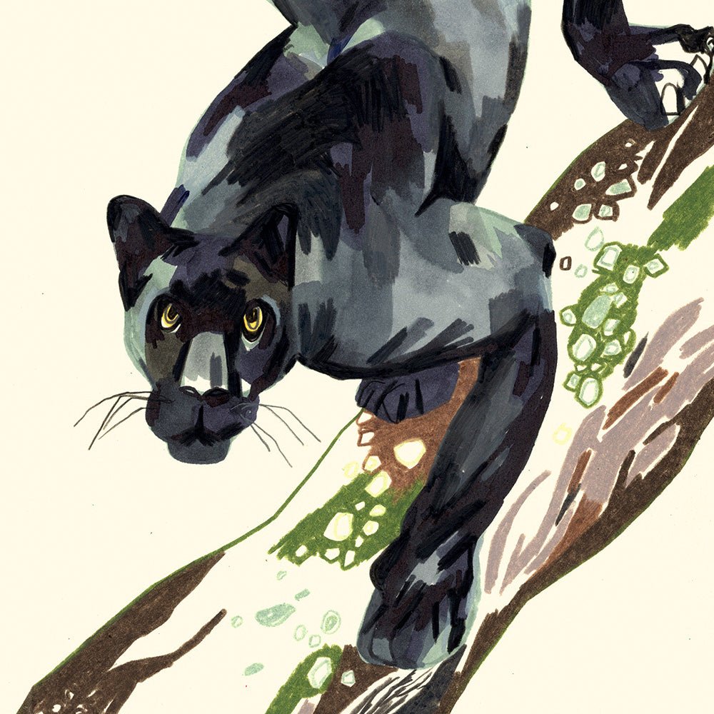 Black Panther Giclée Print A5
