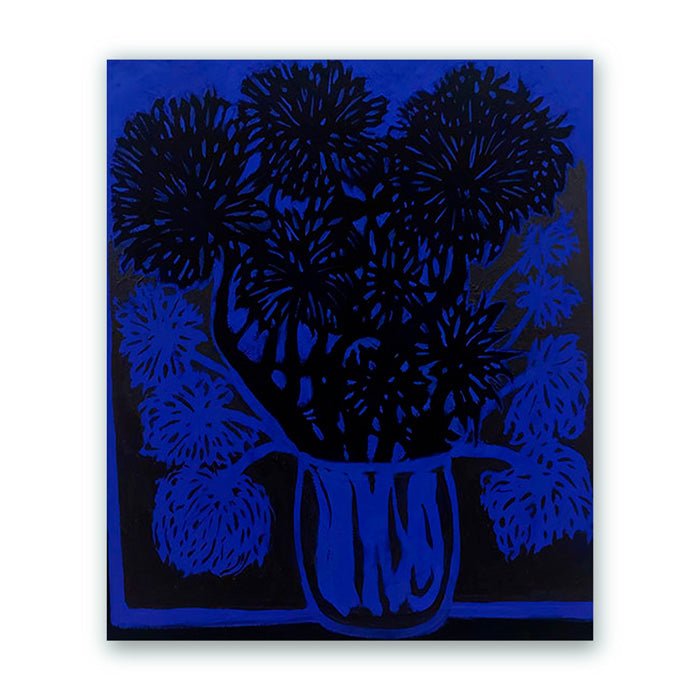 Bouquet de tournesols bleus et noirs