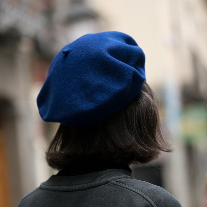 Dame Merino Wool Beret with Lining Blue 67