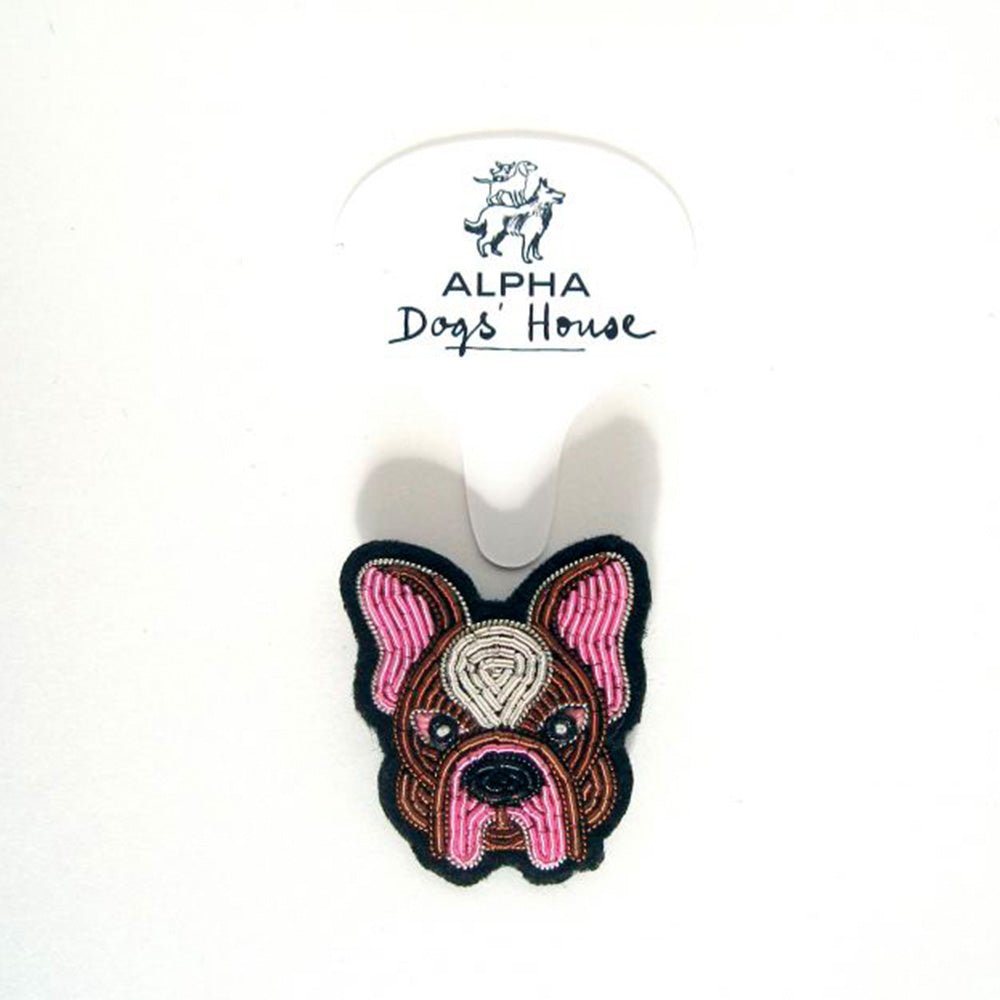Bulldog Hand Embroidered Brooch