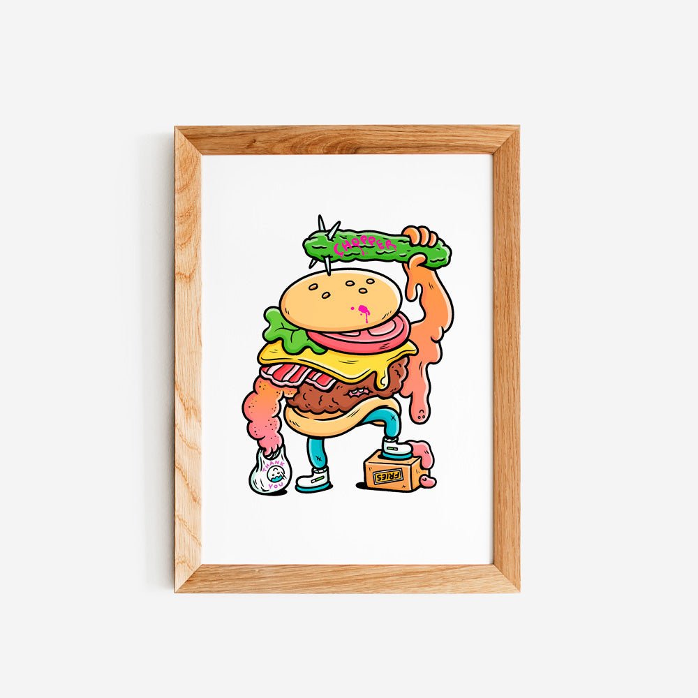 Hamburger Giclée Print A4