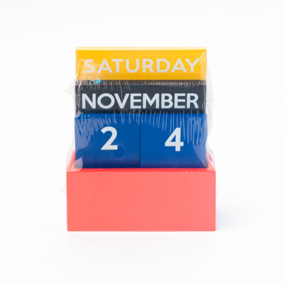 Small Multicolor Wooden Calendar