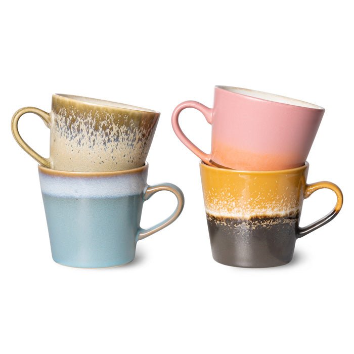 Tasses à cappuccino en céramique des années 70 Météore (lot de 4)