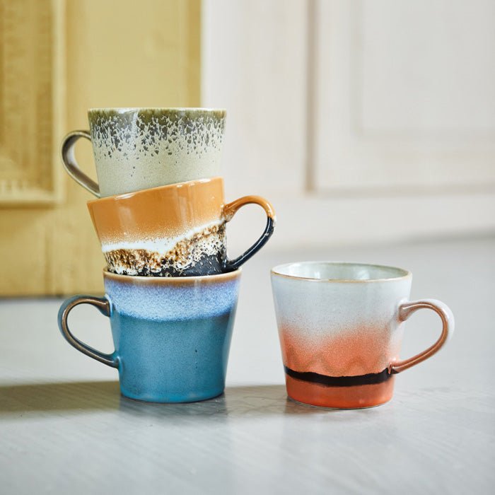 Tasses à cappuccino en céramique des années 70 Météore (lot de 4)