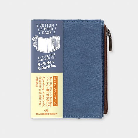 TRAVELER'S notebook Caras B y Rarezas Estuche de Algodón con Cremallera Tamaño Pasaporte Azul