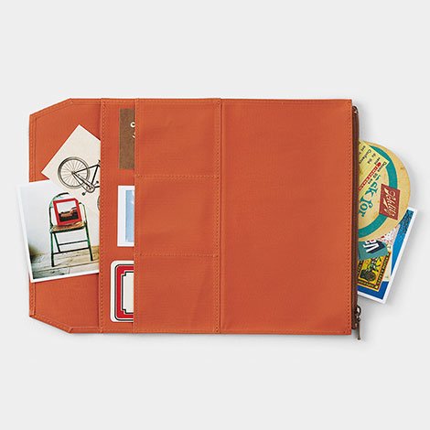 TRAVELER'S notebook Caras B y Rarezas Estuche de Algodón con Cremallera Tamaño Regular Naranja