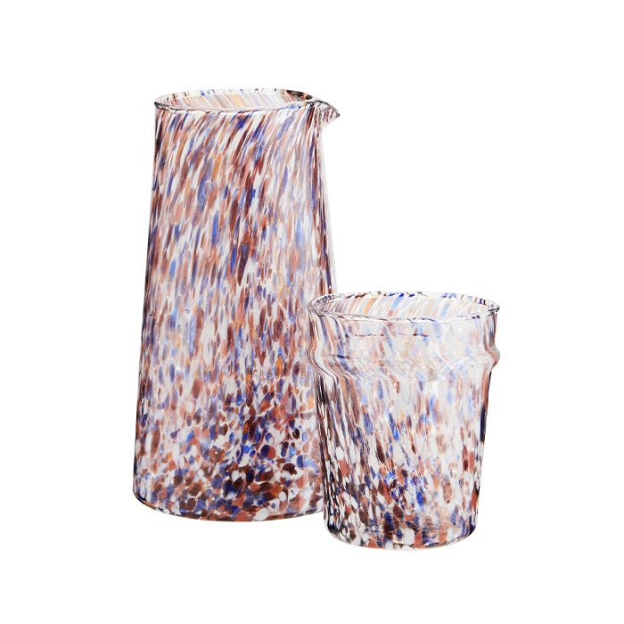Vasos de Cristal Naranja Azul Blanco Transparente