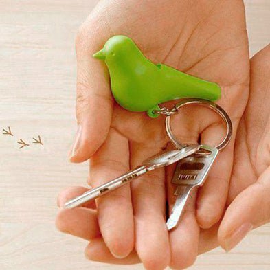 Duo Sparrow Keyring White Green
