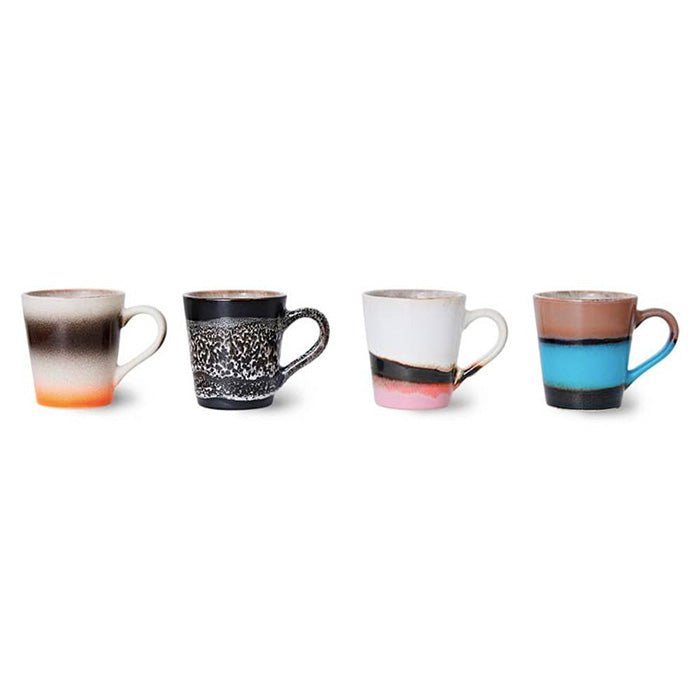 70s Ceramics Espresso Mugs Funky (set of 4)