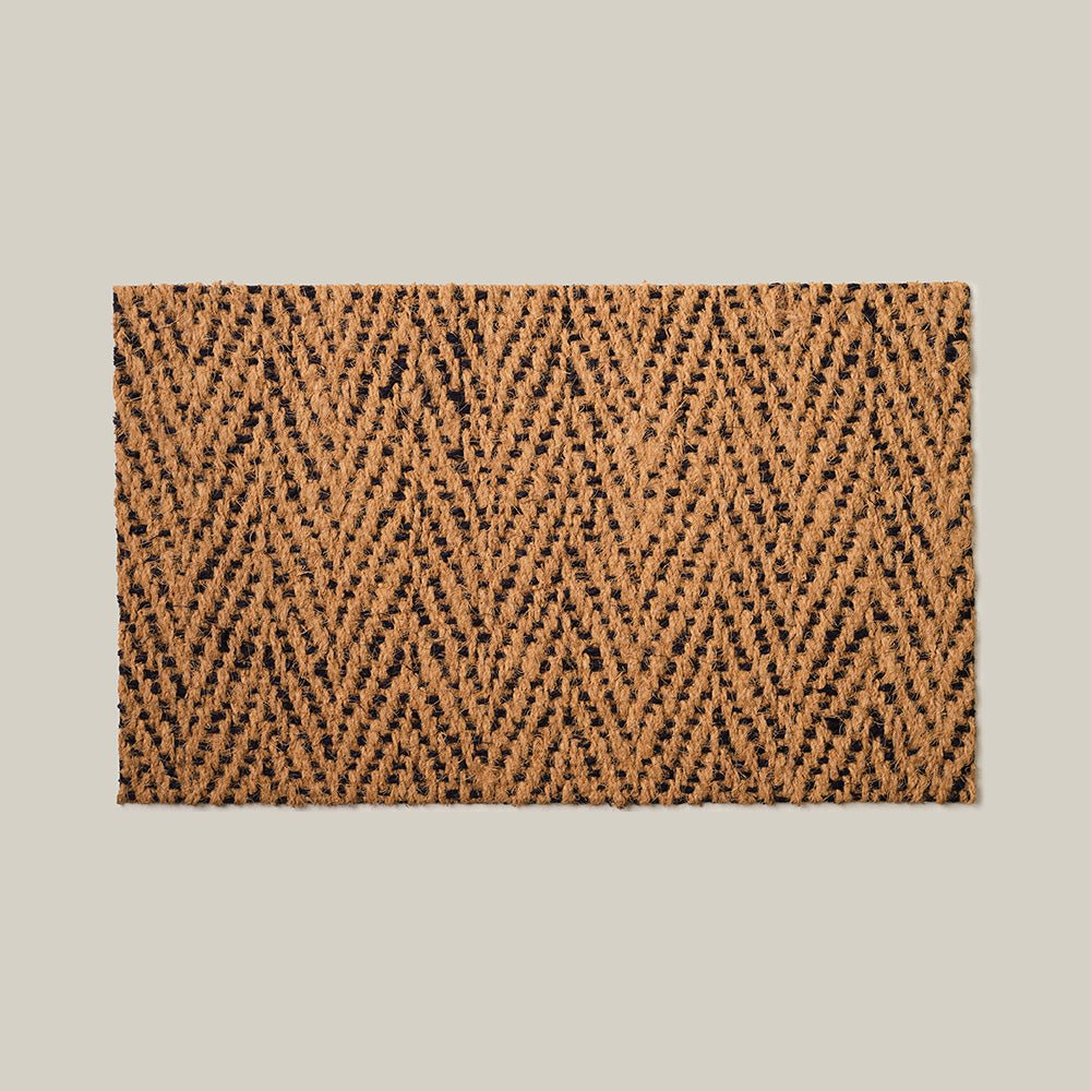 Doormat Coco Braided Herringbone Black 45 x 75